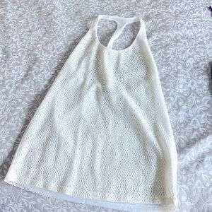 Cream Lined Dress Semi Sheer Size M